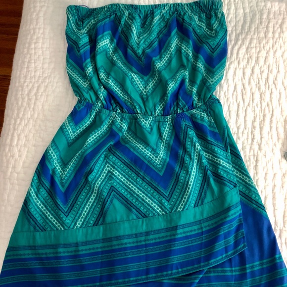 Express blue and green geometric dress 👗 - Picture 3 of 4